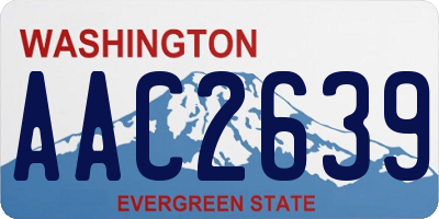 WA license plate AAC2639