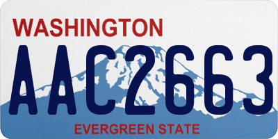 WA license plate AAC2663