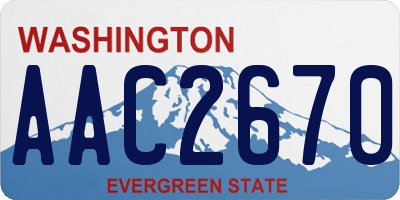 WA license plate AAC2670