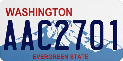 WA license plate AAC2701
