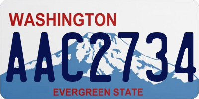 WA license plate AAC2734