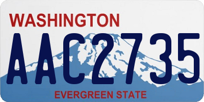 WA license plate AAC2735
