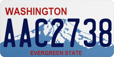 WA license plate AAC2738