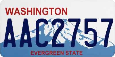 WA license plate AAC2757