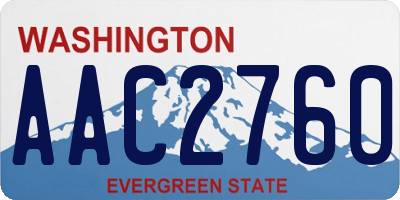 WA license plate AAC2760