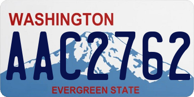 WA license plate AAC2762