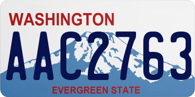 WA license plate AAC2763
