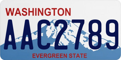 WA license plate AAC2789