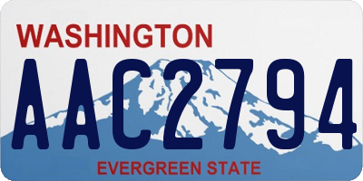 WA license plate AAC2794
