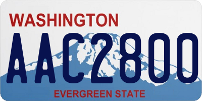 WA license plate AAC2800