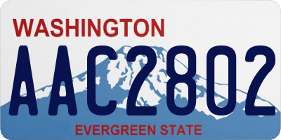 WA license plate AAC2802