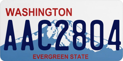 WA license plate AAC2804