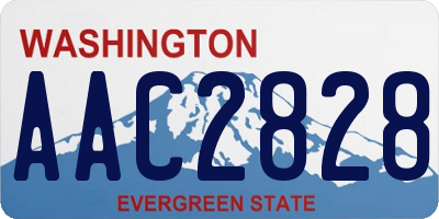 WA license plate AAC2828
