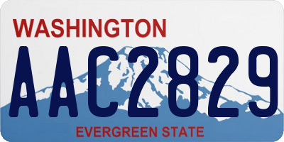 WA license plate AAC2829
