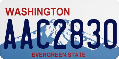 WA license plate AAC2830