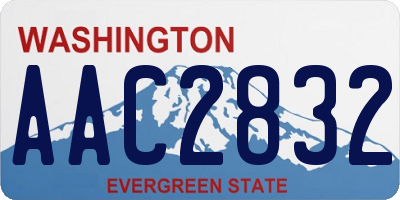 WA license plate AAC2832