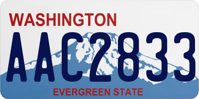 WA license plate AAC2833