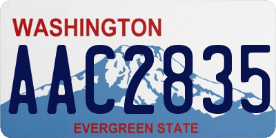 WA license plate AAC2835
