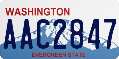 WA license plate AAC2847