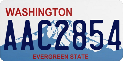 WA license plate AAC2854
