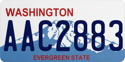WA license plate AAC2883