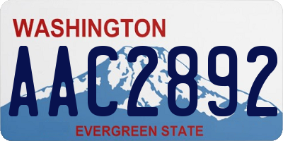 WA license plate AAC2892