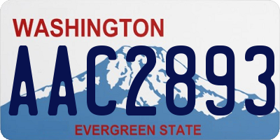 WA license plate AAC2893