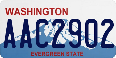 WA license plate AAC2902