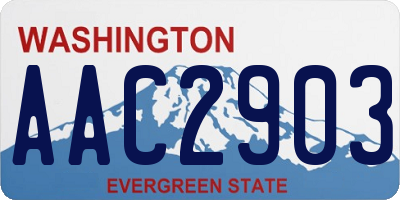 WA license plate AAC2903