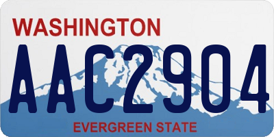 WA license plate AAC2904