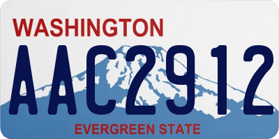 WA license plate AAC2912
