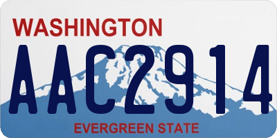 WA license plate AAC2914
