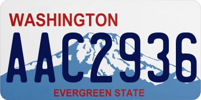 WA license plate AAC2936