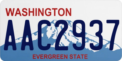 WA license plate AAC2937