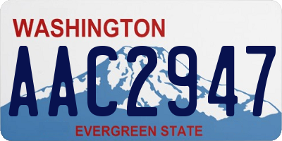 WA license plate AAC2947
