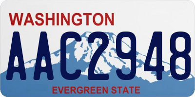 WA license plate AAC2948