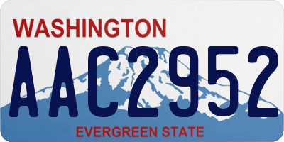 WA license plate AAC2952