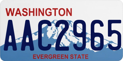 WA license plate AAC2965
