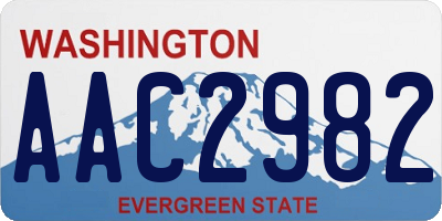WA license plate AAC2982