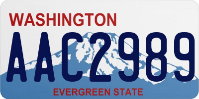 WA license plate AAC2989