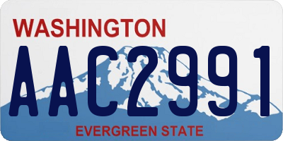 WA license plate AAC2991