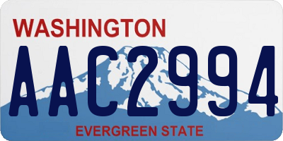 WA license plate AAC2994