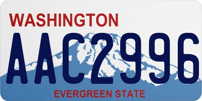WA license plate AAC2996