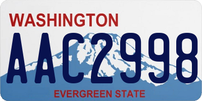 WA license plate AAC2998