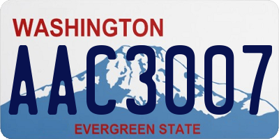 WA license plate AAC3007