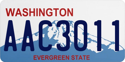 WA license plate AAC3011