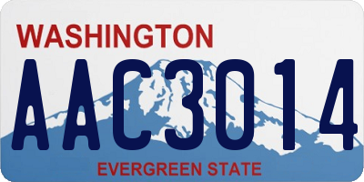 WA license plate AAC3014
