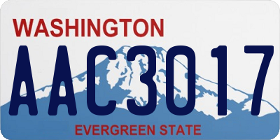 WA license plate AAC3017