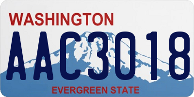 WA license plate AAC3018
