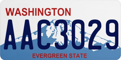 WA license plate AAC3029